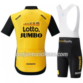 Conjunto Maillot + Culotte Corto con tirantes 2018 LottoNL-Jumbo N001